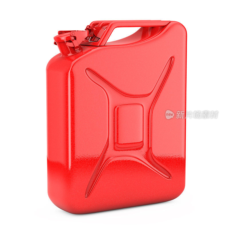 Red Metal Jerrycan with Free Space for your Design. 3d渲染